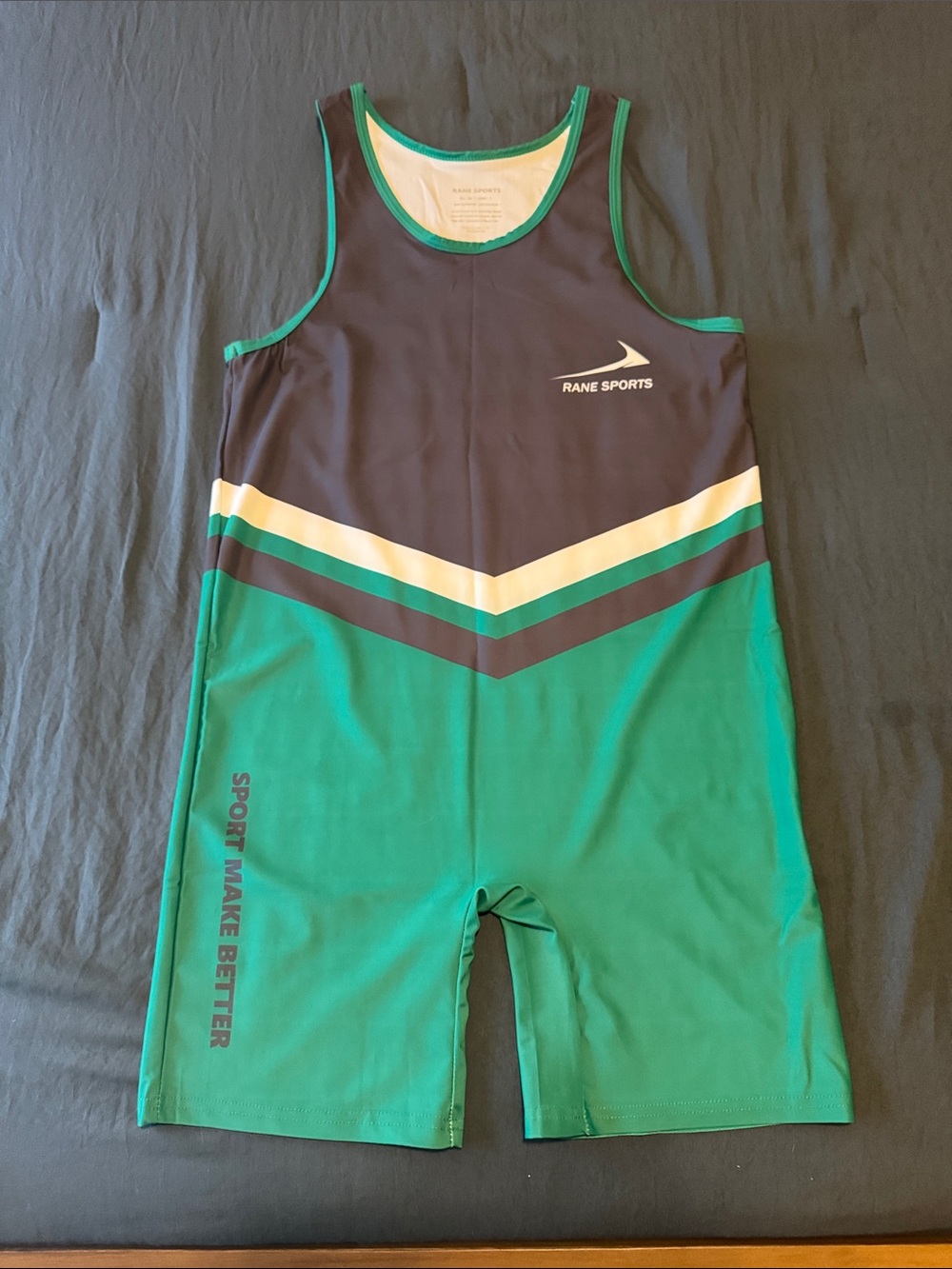 Rane Sports Green & Dark Gray Athletic Singlet - Medium